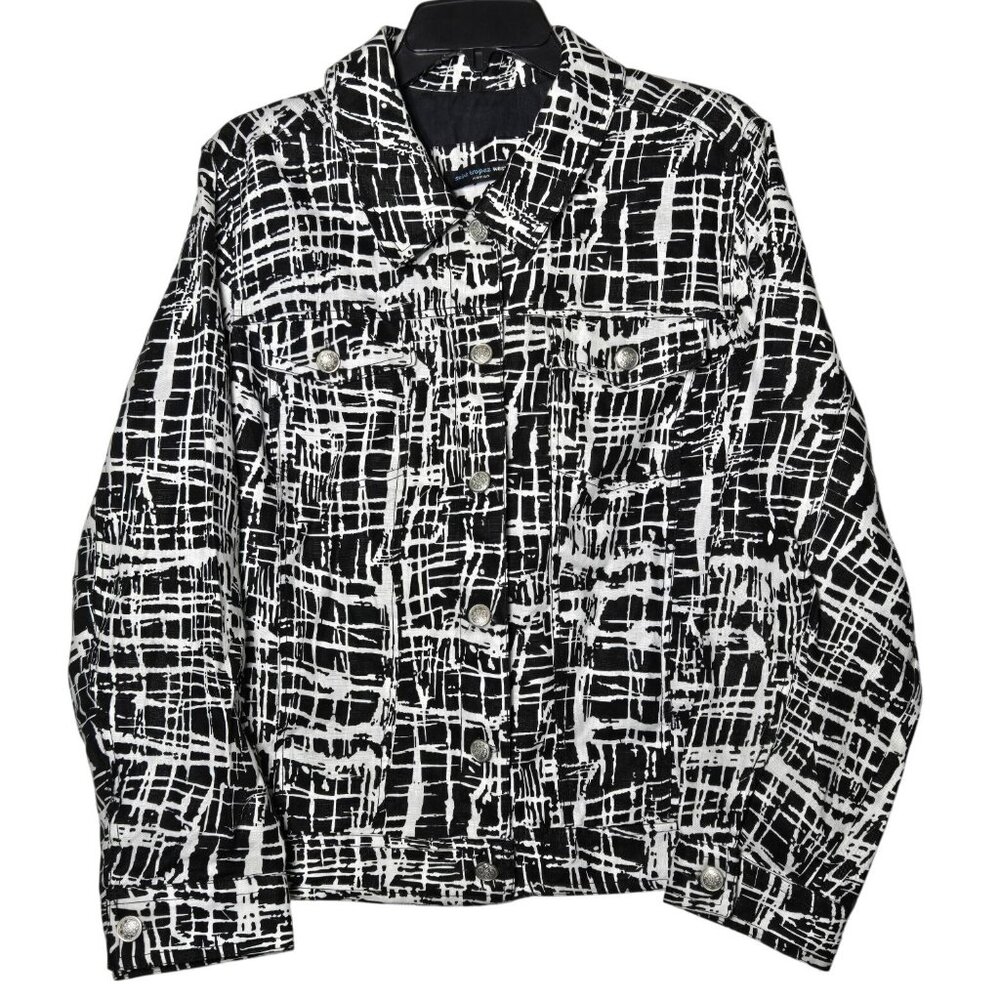 Saint Tropez West Linen Blazer‎ Jacket Plus Size 2X Art to Wear Artsy Breathable